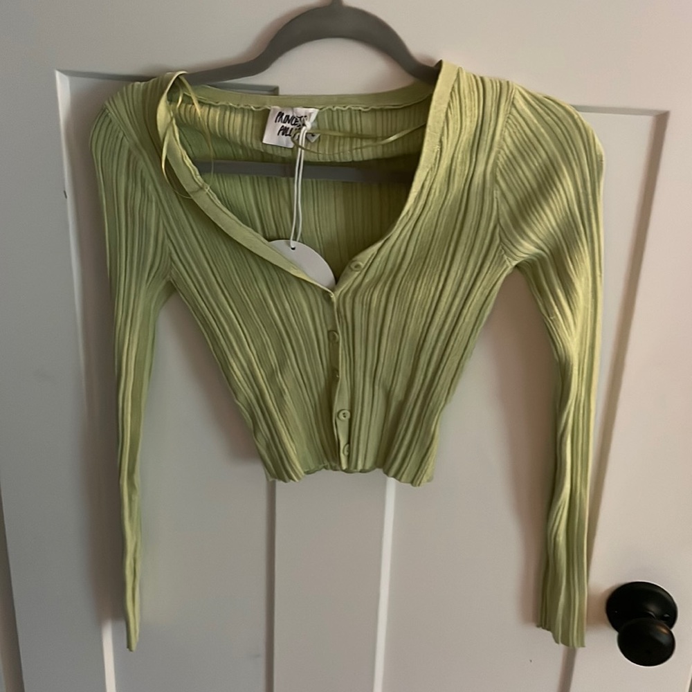 Green cardigan